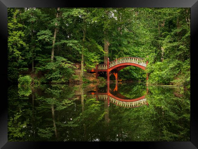 Crim Dell bridge at William and Mary college Framed Print by Steve Heap