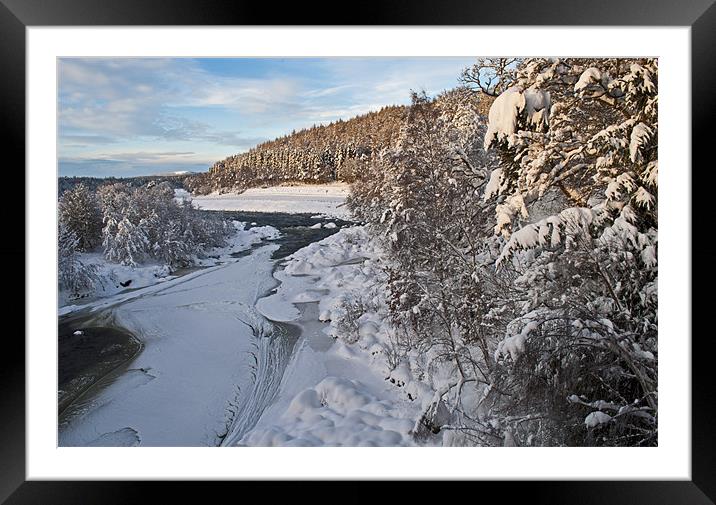 the River Dee in winter Framed Mounted Print by alan bain