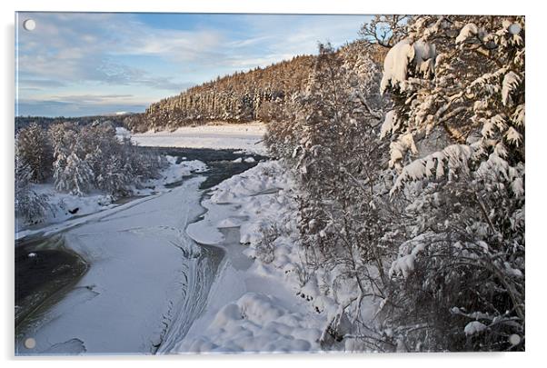 the River Dee in winter Acrylic by alan bain