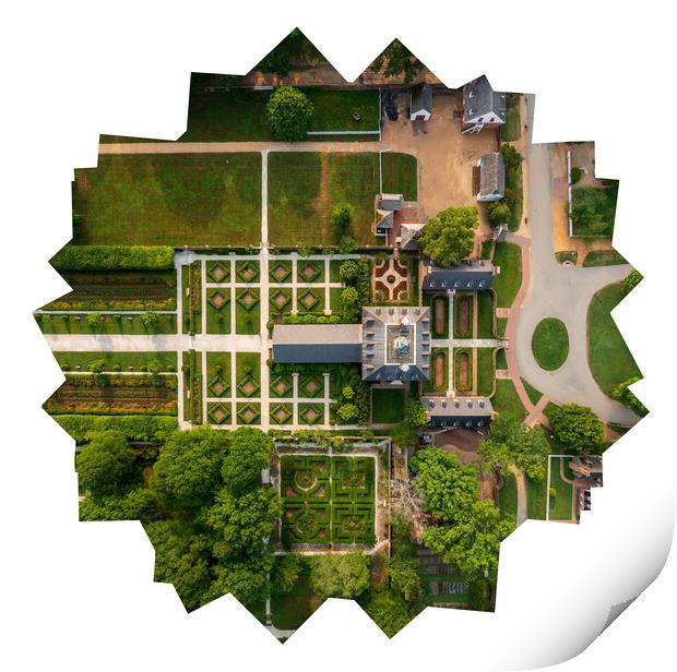 Top down view of Governors Palace in Williamsburg Virginia Print by Steve Heap