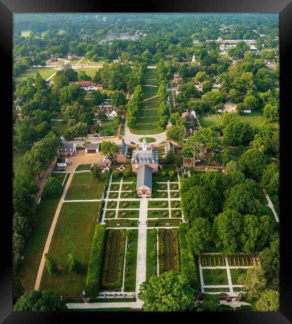 Aerial view of Governors Palace in Williamsburg Virginia Framed Print by Steve Heap
