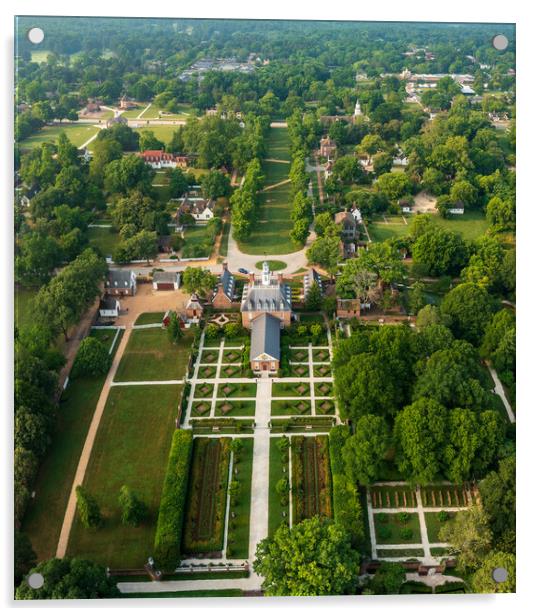 Aerial view of Governors Palace in Williamsburg Virginia Acrylic by Steve Heap