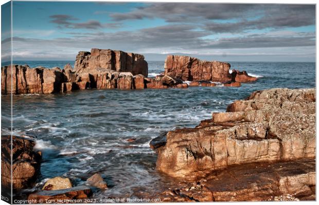 "Silvery Serenity: A Tranquil Scottish Seascape" Canvas Print by Tom McPherson