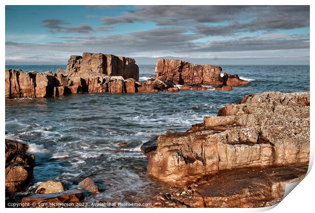 "Silvery Serenity: A Tranquil Scottish Seascape" Print by Tom McPherson