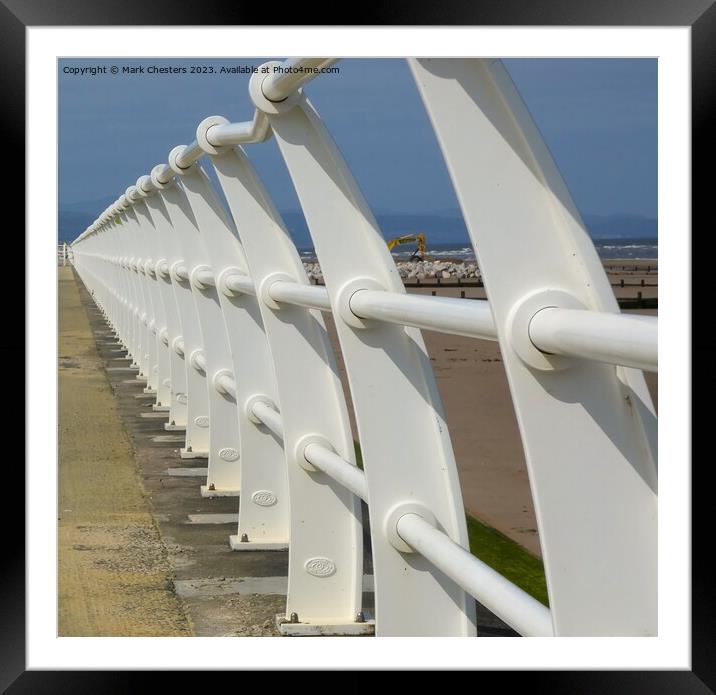 Rhyl promenade railings Framed Mounted Print by Mark Chesters