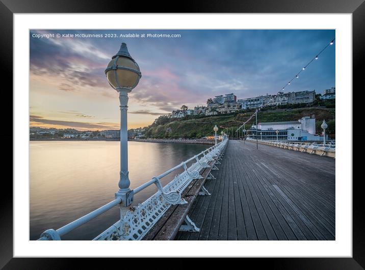 Torquay Princess Pier sunset Framed Mounted Print by Katie McGuinness