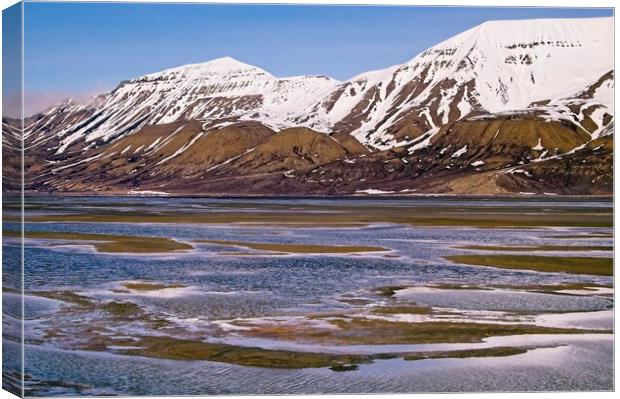Rugged Mountain Landscape on Spitsbergen Canvas Print by Martyn Arnold