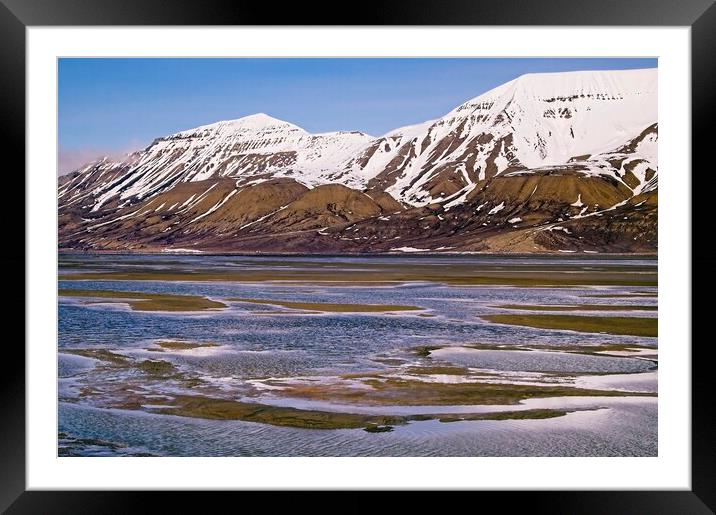 Rugged Mountain Landscape on Spitsbergen Framed Mounted Print by Martyn Arnold