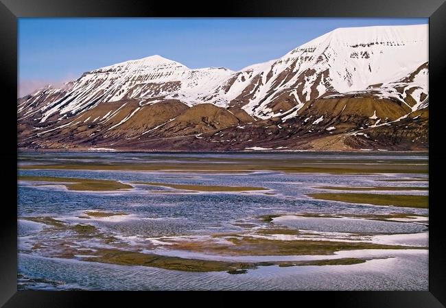 Rugged Mountain Landscape on Spitsbergen Framed Print by Martyn Arnold