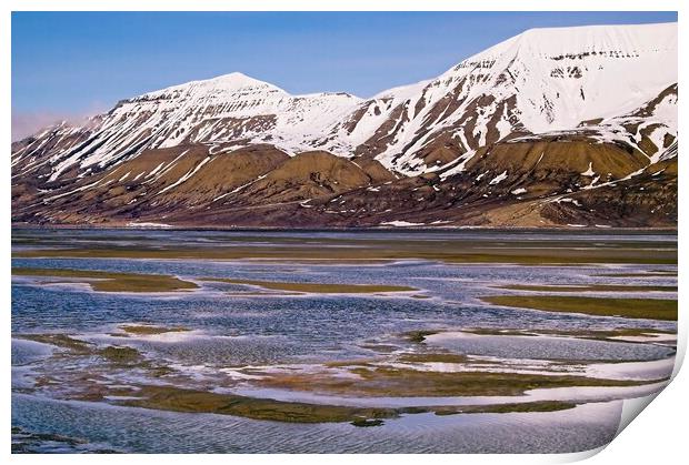 Rugged Mountain Landscape on Spitsbergen Print by Martyn Arnold