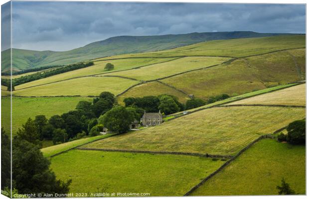 Tunstead Clough Farm Canvas Print by Alan Dunnett