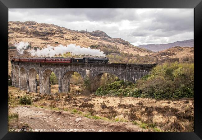 Iconic Glenfinnan Viaduct: The Harry Potter Train  Framed Print by Holly Burgess