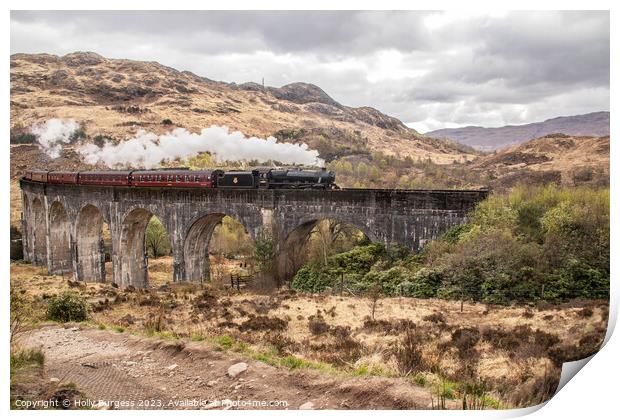 Iconic Glenfinnan Viaduct: The Harry Potter Train  Print by Holly Burgess