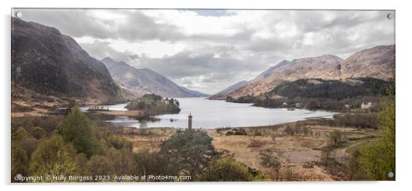Glenfinnan's Monument: A Timeless Scottish Vista Acrylic by Holly Burgess