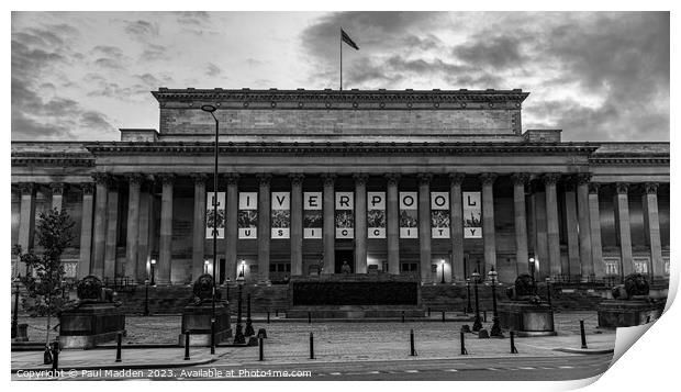 St Georges Hall Print by Paul Madden