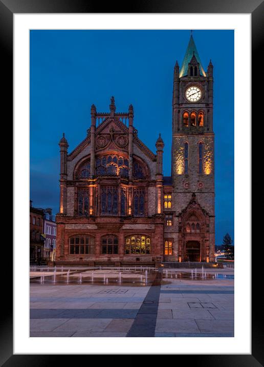 The Enchanting Guildhall of Londonderry Framed Mounted Print by KEN CARNWATH