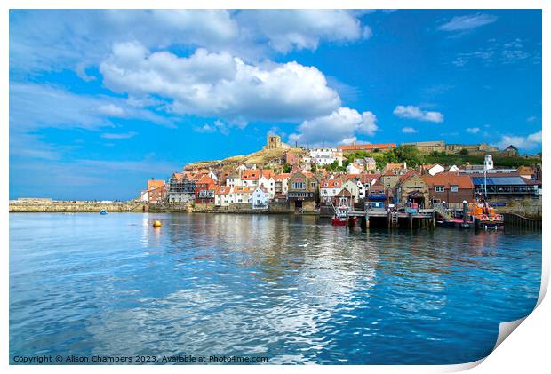 Whitby East Cliff Print by Alison Chambers