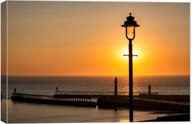 Whitby Sunrise Silhouettes  Canvas Print by Tim Hill