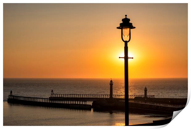 Whitby Sunrise Silhouettes  Print by Tim Hill