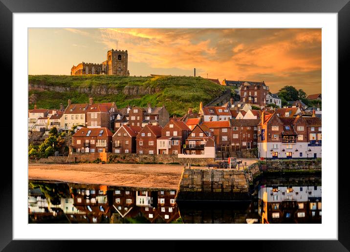 Whitby East Cliff Reflections Framed Mounted Print by Tim Hill