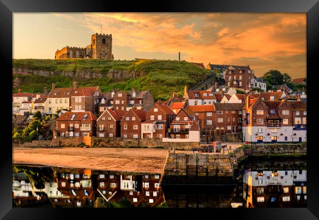 Whitby East Cliff Reflections Framed Print by Tim Hill