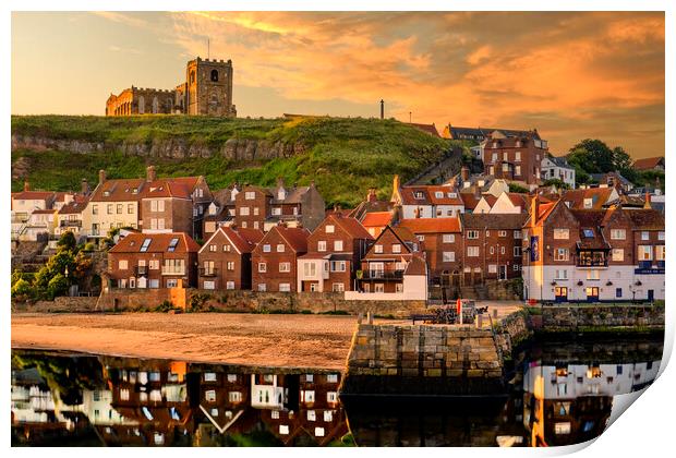 Whitby East Cliff Reflections Print by Tim Hill