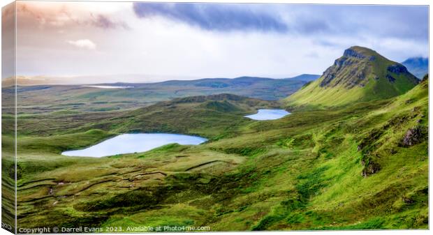 Quiraing and Lochs Canvas Print by Darrell Evans