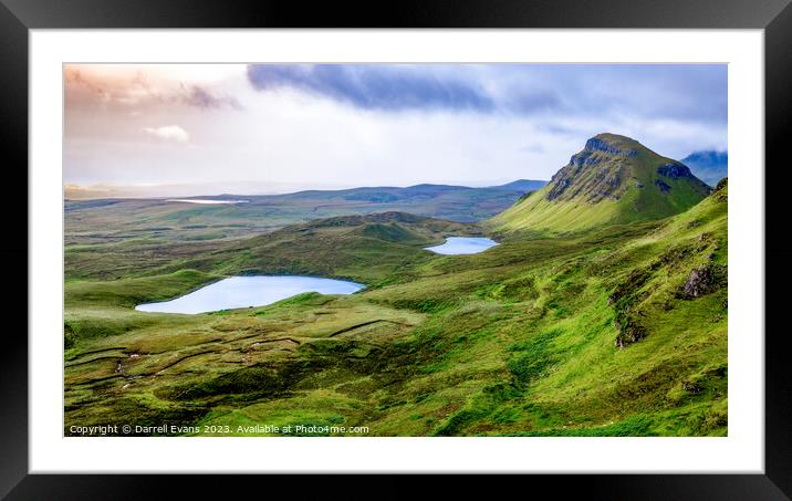 Quiraing and Lochs Framed Mounted Print by Darrell Evans