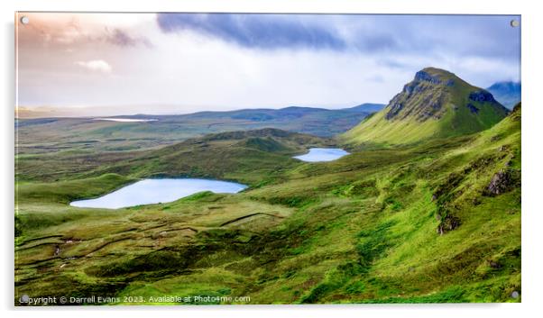 Quiraing and Lochs Acrylic by Darrell Evans