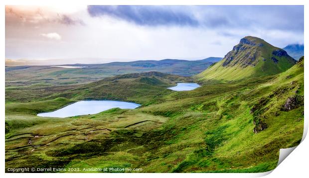 Quiraing and Lochs Print by Darrell Evans