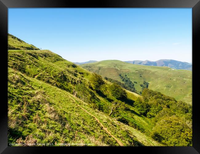 Slopes of the Pyrenees - Saint-Jean-Pied-de-Port Framed Print by Laszlo Konya