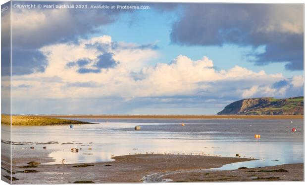 Approaching Tide in Red Wharf Bay Anglesey Canvas Print by Pearl Bucknall