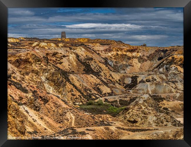 Parys Mountain ancient copper mine  Framed Print by Gail Johnson