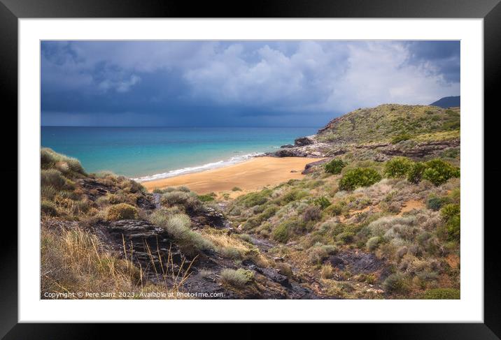 Dynamic Waves Crash Against Calblanque's Sands Framed Mounted Print by Pere Sanz