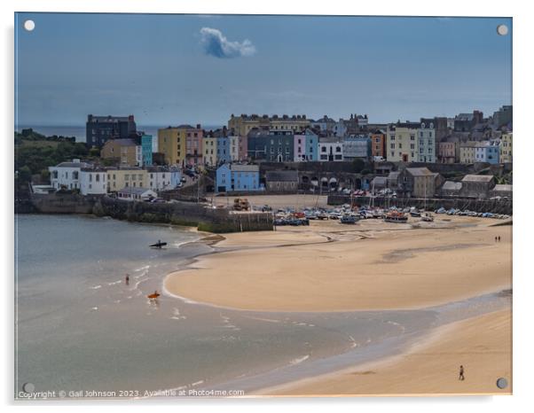Virws around the seasie town to Tenby, South Wales Acrylic by Gail Johnson