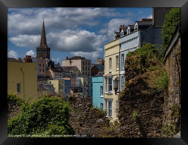 Virws around the seasie town to Tenby, South Wales Framed Print by Gail Johnson