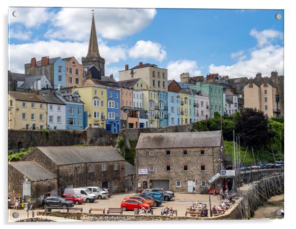 Virws around the seasie town to Tenby, South Wales Acrylic by Gail Johnson