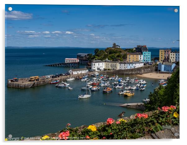 Virws around the seasie town to Tenby, South Wales Acrylic by Gail Johnson