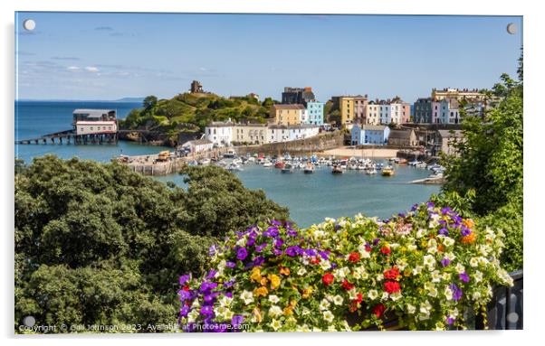 Virws around the seasie town to Tenby, South Wales Acrylic by Gail Johnson