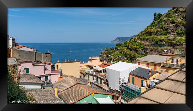 Visiting the fishing villages of Cinque terre, Italy, Europe Framed Print by Gail Johnson