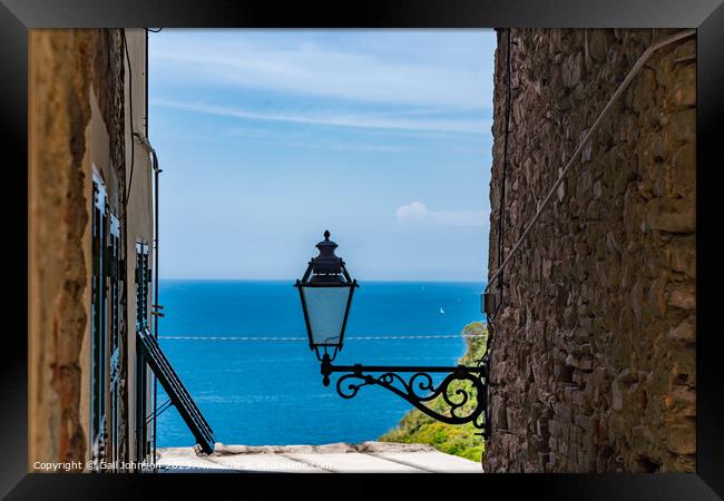 Visiting the fishing villages of Cinque terre, Italy, Europe Framed Print by Gail Johnson