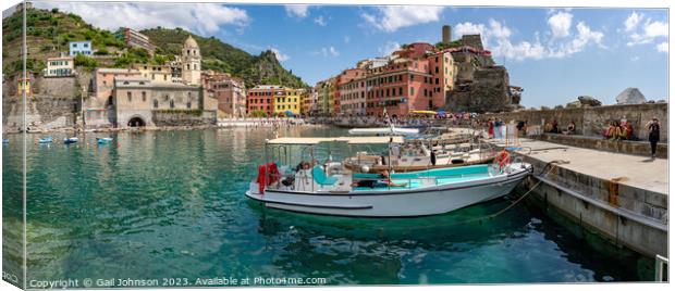 Visiting the fishing villages of Cinque terre, Italy, Europe Canvas Print by Gail Johnson