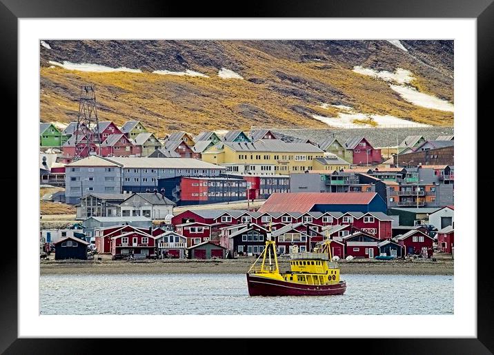 Longyearbyen Town Arctic Svalbard Framed Mounted Print by Martyn Arnold