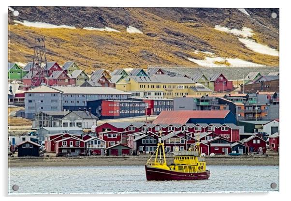Longyearbyen Town Arctic Svalbard Acrylic by Martyn Arnold