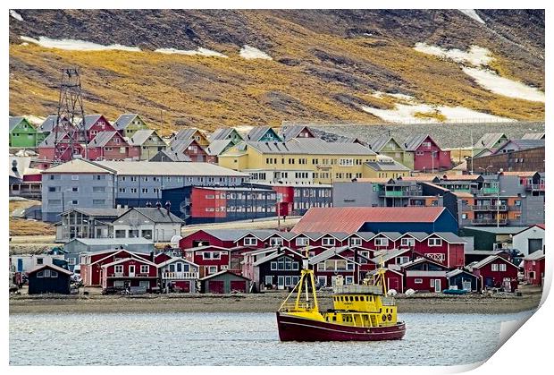 Longyearbyen Town Arctic Svalbard Print by Martyn Arnold