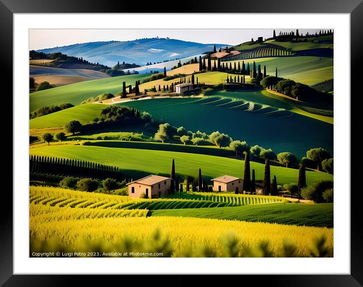 "Serenity in Rural Bliss" Framed Mounted Print by Luigi Petro