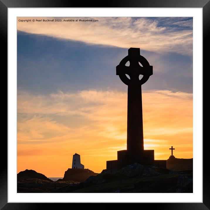Llanddwyn Island Sunset Silhouette on Anglesey Framed Mounted Print by Pearl Bucknall