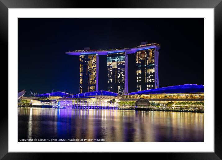 Marina Bay Sands hotel Framed Mounted Print by Steve Hughes