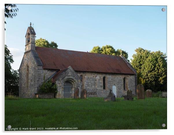 The Church of St Nicholas in Askham Bryan, York. Acrylic by Mark Ward