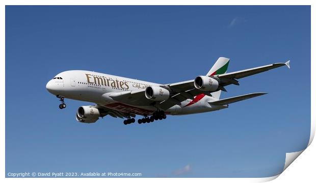 Emirates Airbus A380 Panorama Print by David Pyatt